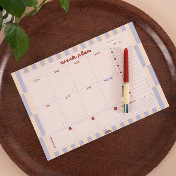 A4 Weekly Planner Pad | Butter Blue