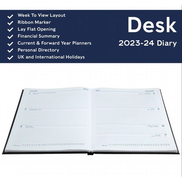 Collins  MID YEAR DIARY A5 Week to View - Blue