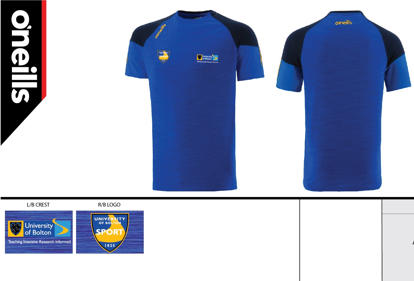 UoB Oslo T-Shirt - Marine, Royal, Amber