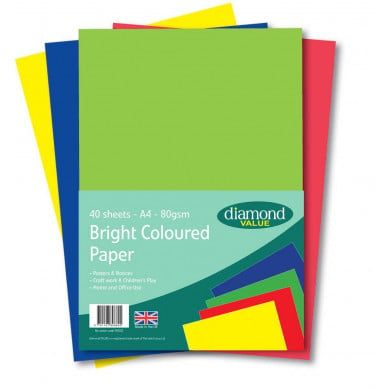 Diamond Value A4 Coloured Paper 40's 80gsm