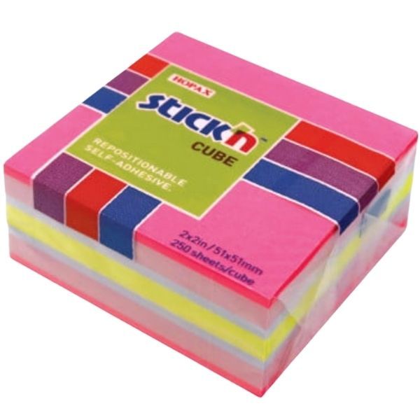 Mini Stick N Cube Neon/Pastel Sticky Notes 51x51