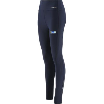 Riley Full Length Womens Leggings - Navy, Silver